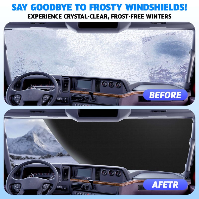 Autovir Truck Windshield Cover for Ice and Snow  SUV Snow Cover  Frost Cover Gives Protection from Snow and Ice  Car Cover for Snow  Winter Car Accessories | X-Large (74"" x 43"") - Image 2